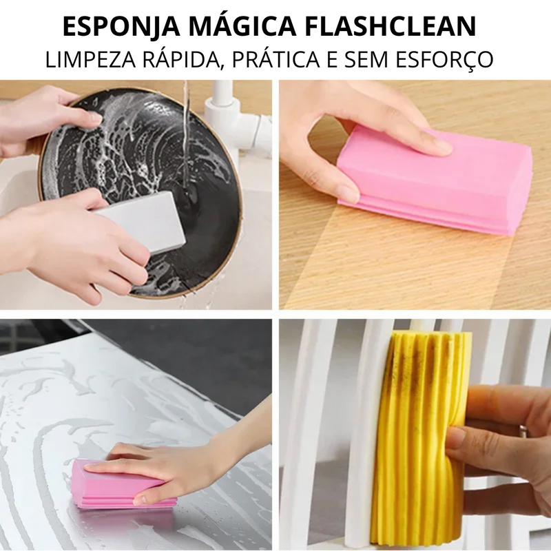 Esponja Multiuso Super Absorvente para Casa, Cozinha, Vidros e Carro - FlashClean