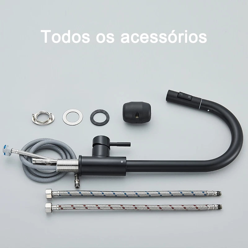 Torneira Gourmet de Cozinha Monocomando Com Spray Extensor