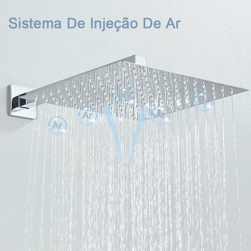 Ducha de Chuveiro Inox Quadrado