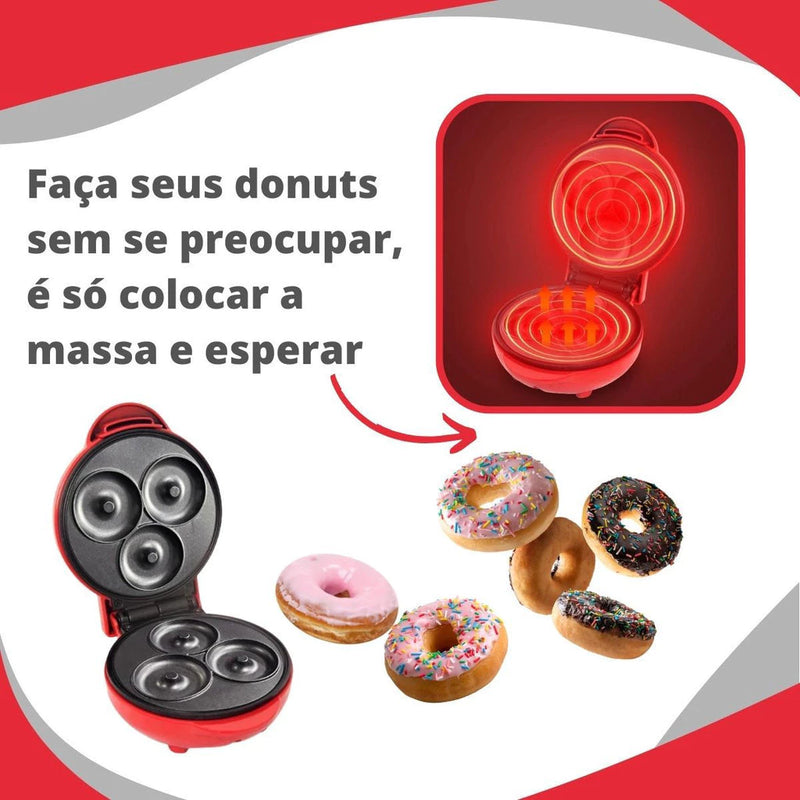 Máquina Elétrica para Mini Donuts de 3 Furos